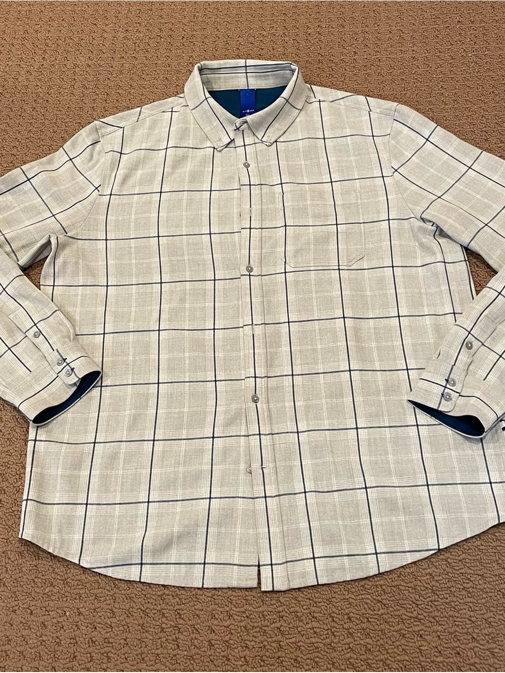 Kit and Ace Men's Windowpane Button-Up Shirt